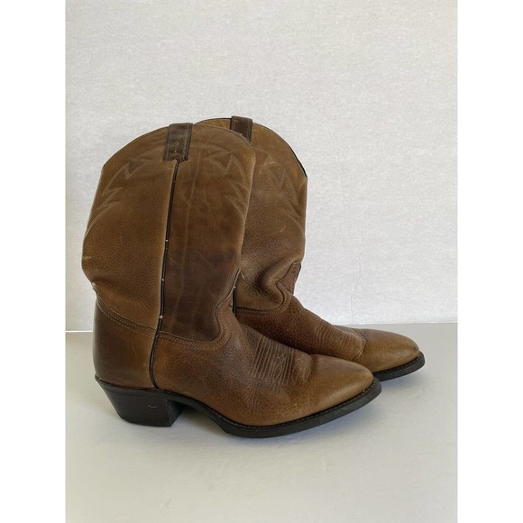 Vintage Biltrite Mens Boots Brown Leather Cowboy Biker Round Toe Size 9D - Picture 1 of 6